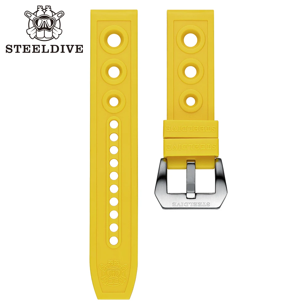 

Ремешок STEELDIVE для часов автоматический, сменный резиновый браслет для дайвинга, 22 мм, синий, 20/22 мм