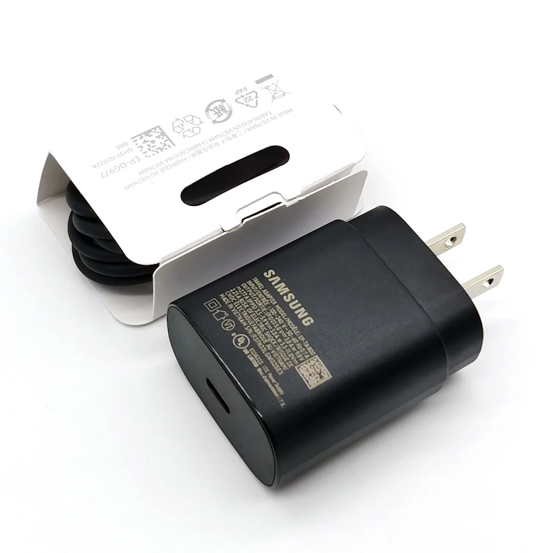 Samsung 25W US Charger PD Super Fast Charge Adapter For Galaxy S20 S21 S22 S23 S24 Note 20 10 Z Flip Fold 6 5 4 3 2 A15 A35 A55