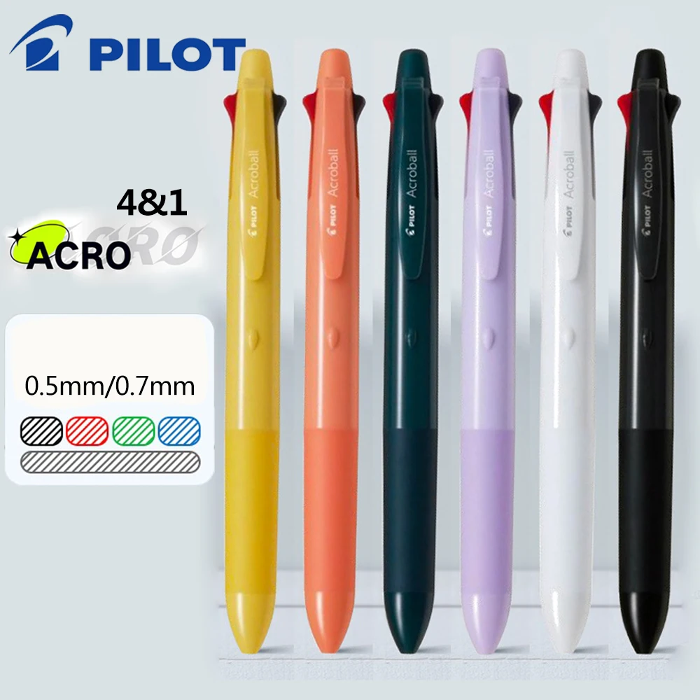 일본 파일럿 아크로 볼펜, 멀티 컬러 4 + 1 다기능 기계식 연필, 사무실 학교 문구, 0.7mm, 0.5mm, 1 개, 신제품