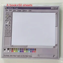 Retro Computer - Inspired Sticky Notes - 50 Sheets, Perfect for Artists & Office Use, Durable and Reliable (50 Sheets)