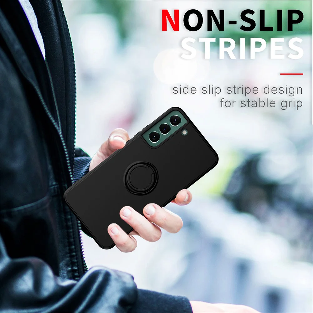 Magnetic Ring Holder Liquid Silicone Phone Case