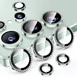 Diamond Camera Lens Protector Case with Full Cover Glass and Metal Ring for Ultimate Lens Protection (Diamond Dark Green8)