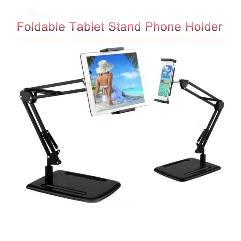 

Aluminium Alloy Folding Long Arm Tablet Phone Stand Holder For Ipad Pro 4-13 Inch Lazy Bed Tablet Mount Bracket for Live Show