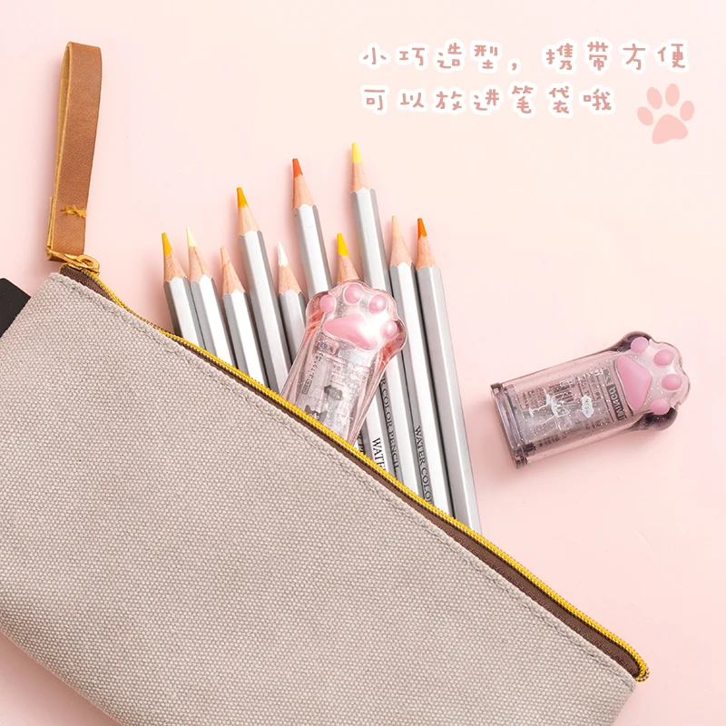 Kawaii Cat Paw Pencil Sharpener Kawaii School Supplies Stationery Items Student Prize Kids Gift 1 Pcs pencil sharpener