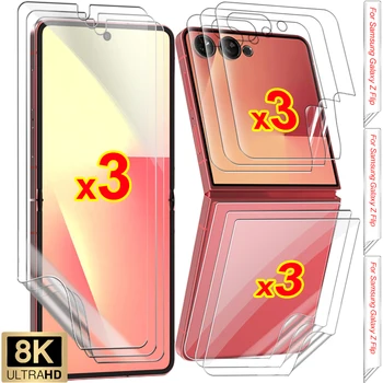 Pellicola in Idrogel per Samsung Galaxy Z Flip 8 7 6 5 Protezione Schermo Interno+Frontale+Cerniera+Posteriore per Galaxy ZFlip8 ZFlip7 ZFlip6