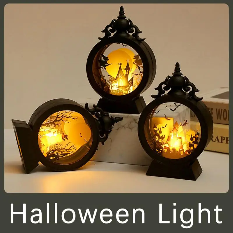 

Halloween Witch Pumpkin Lantern Portable LED Vintage Castle Lantern Vintage Halloween Decoration Candle Lantern Light Oil Lamp