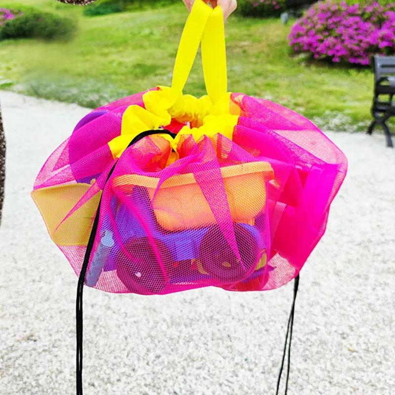 Outdoor Foldable Beach Mesh Bag Portable Children Sand Away Kids Beach Toys Clothes Sundries Storage Mesh Bags 5