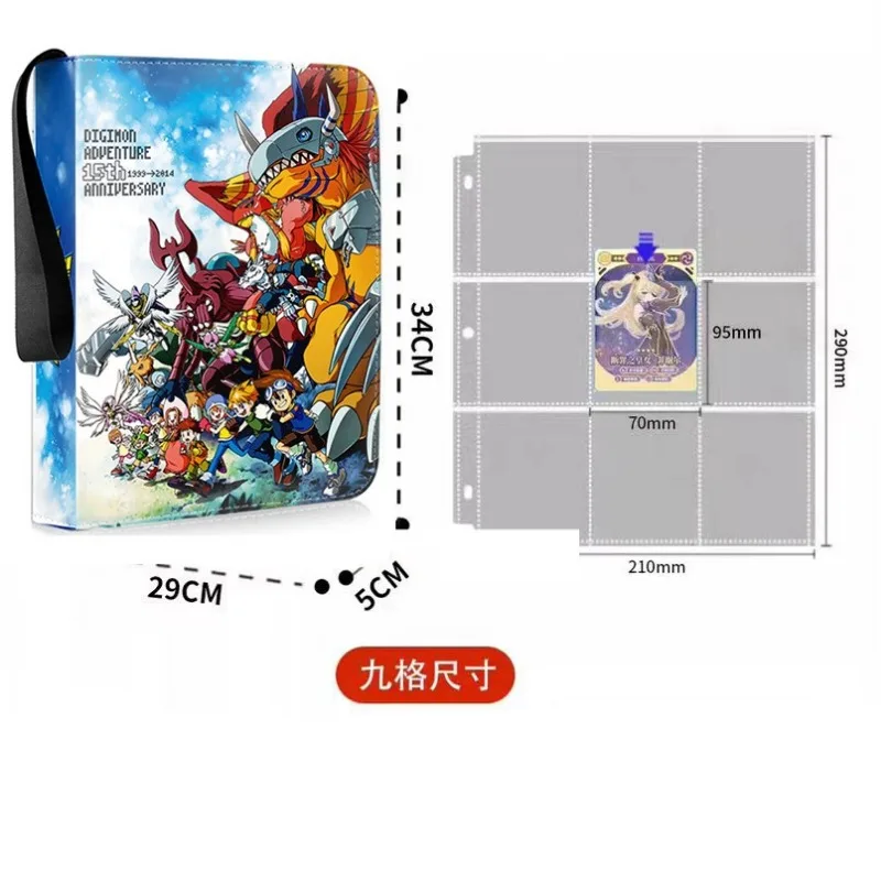 Digimon Adventure Card Album Book Folder 4/9 Card Slots Collections Zipper Double Pocket Zipper Binder Holder 400/900pcs trading card binder