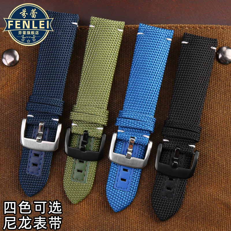 Premium Nylon Men's Watchband - Canvas Leather Strap 22mm