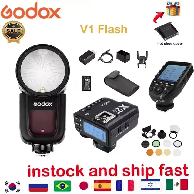 Godox V1 Flash Speedlight for SONY Canon Nikon Fujifilm Olympus Flash  Camera Flashlight TTL Speedlite Li