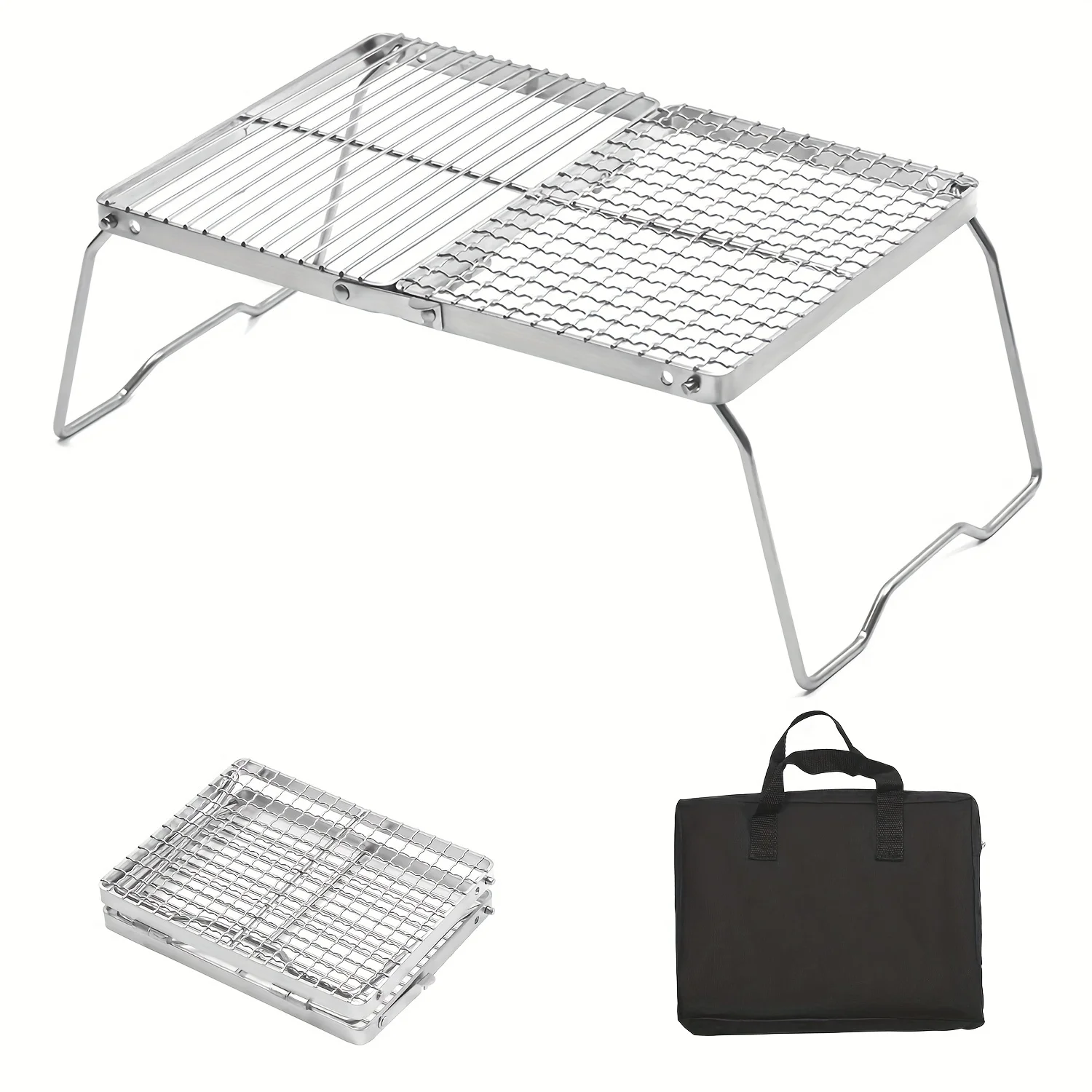 Outdoor Stainless Steel Stove Holder Portable Folding Barbecue Rack Or ...