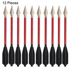 Premium Aluminum Crossbow Arrow Bolts with Screw - in Tips - Red (12 Pieces)