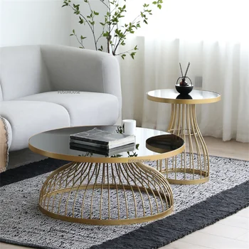 Nordic Wrought Iron Coffee Table Home Living Room Furniture 1