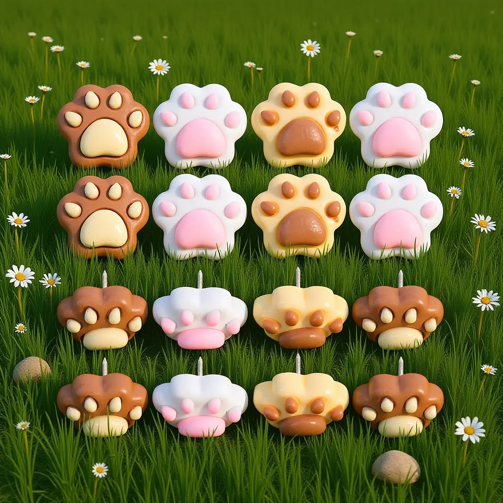 30개 강아지 발 모양 푸시핀, 여성용 귀여운 사무용품, 지도, 여행, 코르크보드, 게시판 장 핀