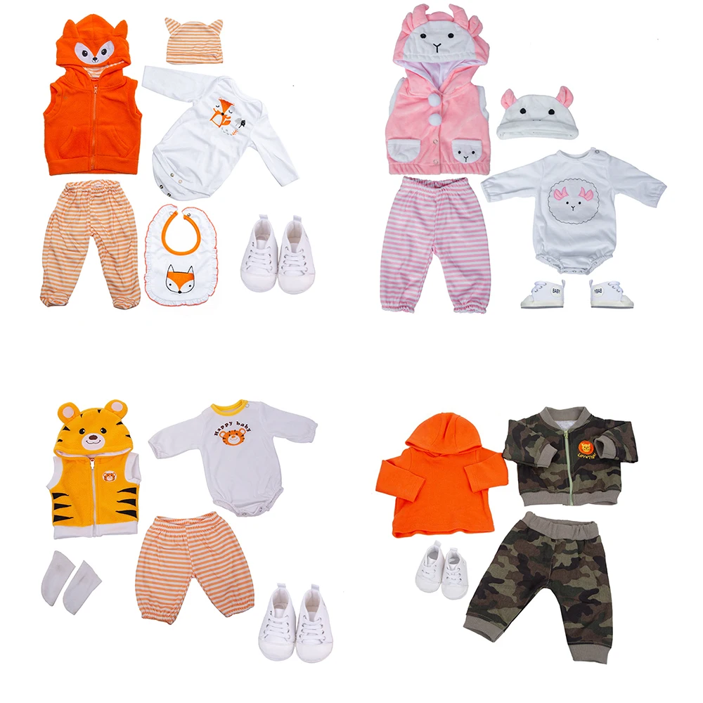 

Many Different Styles 45-50CM Doll Dress Reborn Baby Doll Clothes Boy Girl Oufit with Shoes High Quality All Cotton