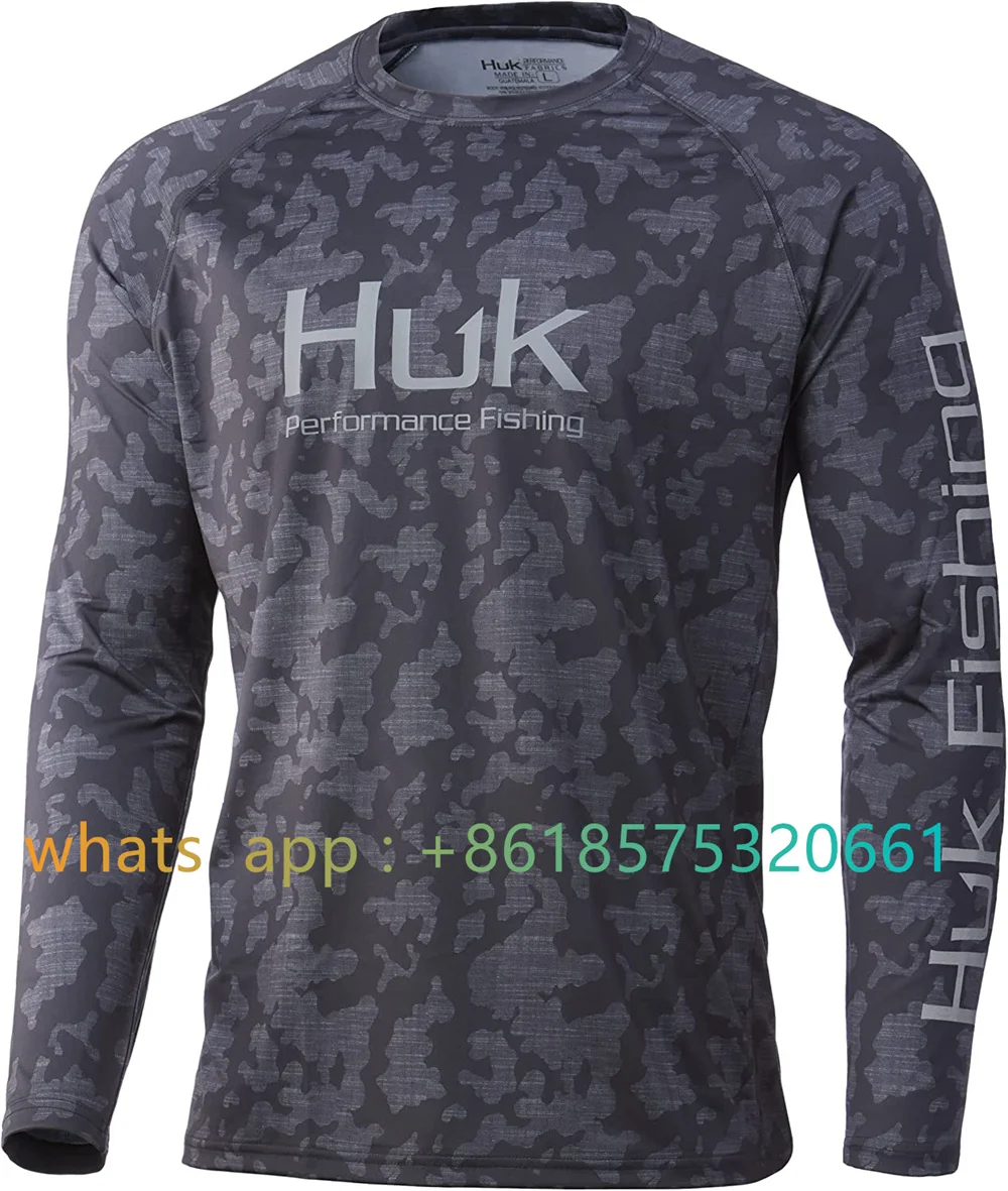 HUK chemise de pêche Camouflage à manches longues t