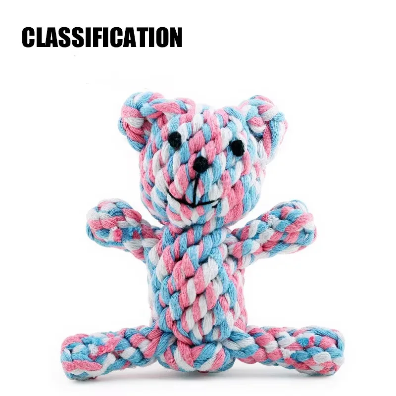 New 1pcs Pet Dog Chew Toys Kitten Grinding Cleaning Teeth Puppy Cat Rope Knot Ball Toy Animal Playing Accessories Pet Products 3