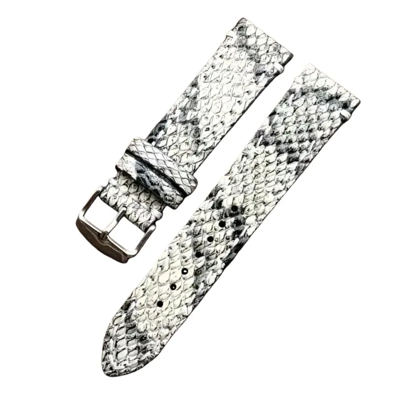 Handmade Genuine Leather Bracelet Strap  Unisex Retro Embossed Snake Shark Pattern Cuff Premium Cowhide Watch Band for Men Women