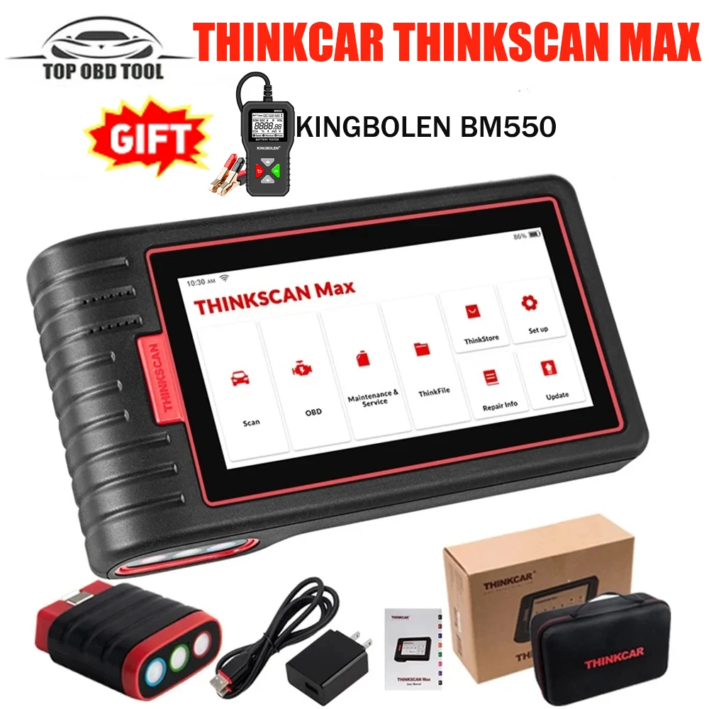 

New THINKCAR THINKSCAN MAX OBD Code Reader Full System Diagnostic Tool With VIN Scan ECU Coding A/F Reset Auto Scanner PK CRP909
