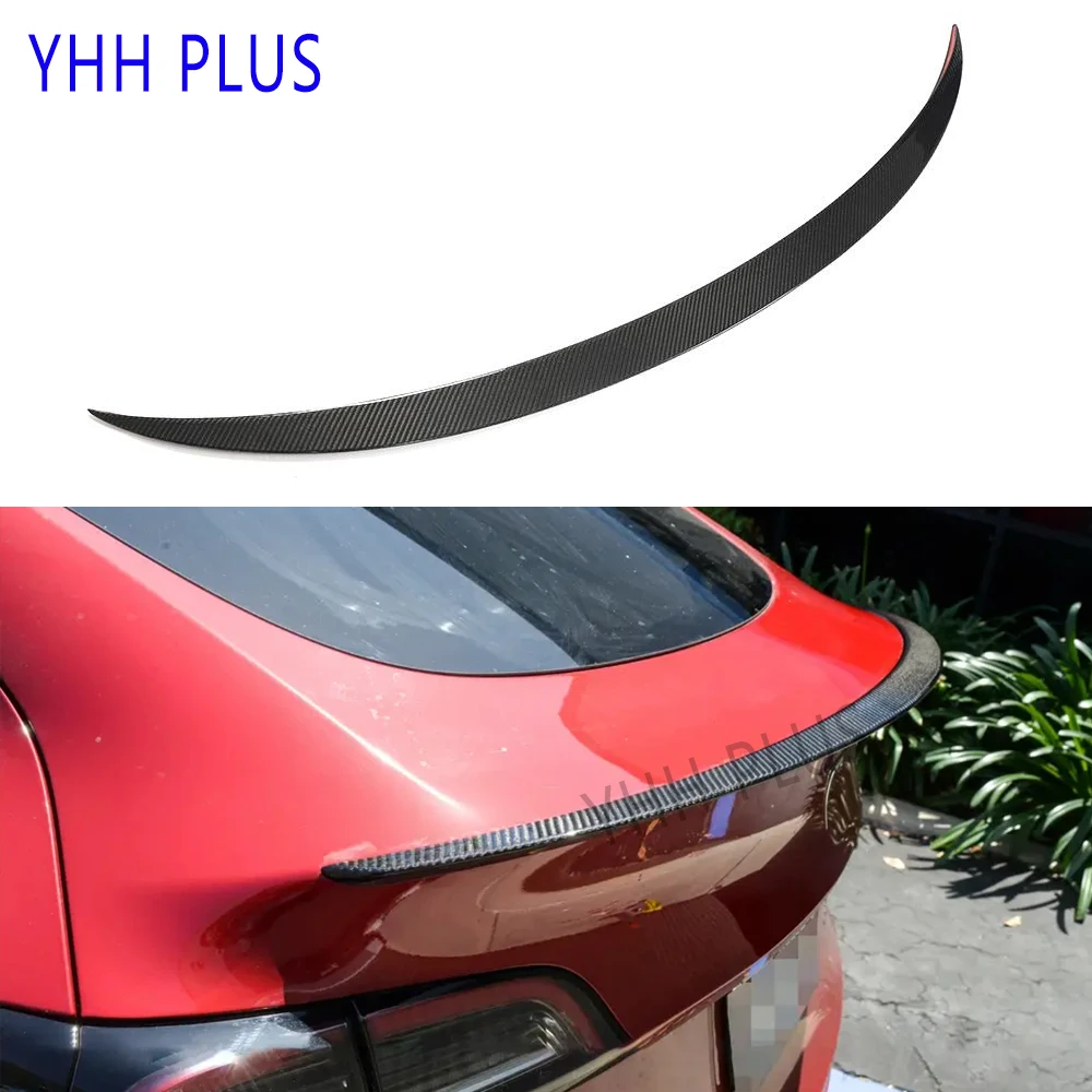 Real Carbon Fiber Spoiler For Tesla Mode Y Accessories Trunk Wing 2020-2024 Real Dry Carbon Original Car ModelY Spoiler Parts