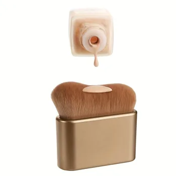 1PC Golden Large Self Tanning Blend Brush Professional Kabuki brushes Powder Foundation Blusher Shadow Bronzer FaceandBody Brush 1