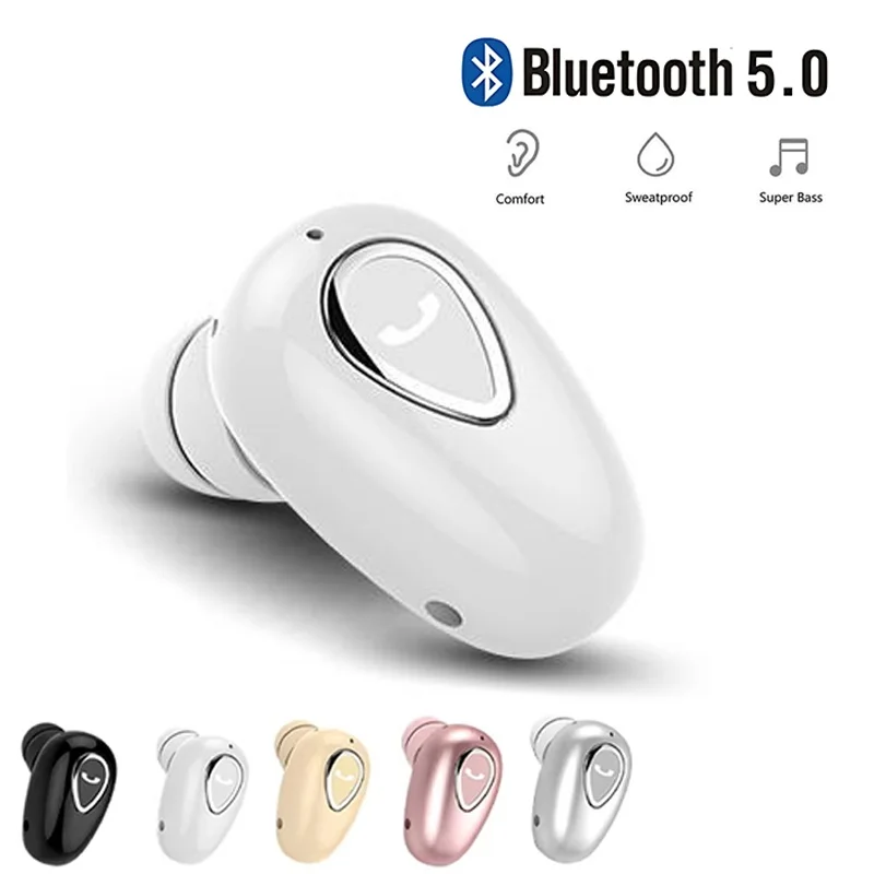 Compact Wireless Bluetooth Earphone with Noise Cancellation and Built-In Microphone
