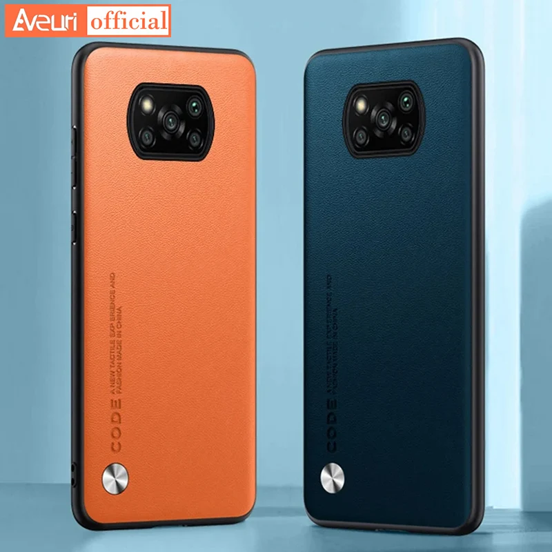 Luxury PU Leather Matte Back Phone Case - Silicone Protection Cover Coque