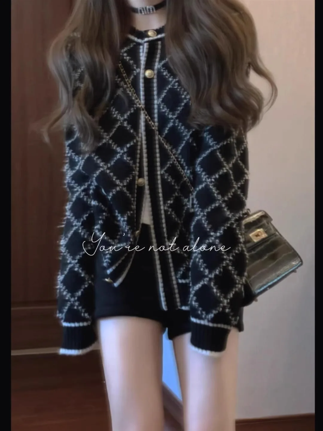 كارديجان أنيق خفيف الوزن للنساء، سترة فضفاضة بنقشة...