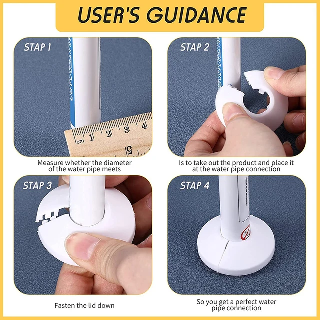 Coperture Tubi Radiatori Bianche - Set 4 Pezzi Con Collari Per Fori Da 15 Mm | Accessori Bagno - Foto 12