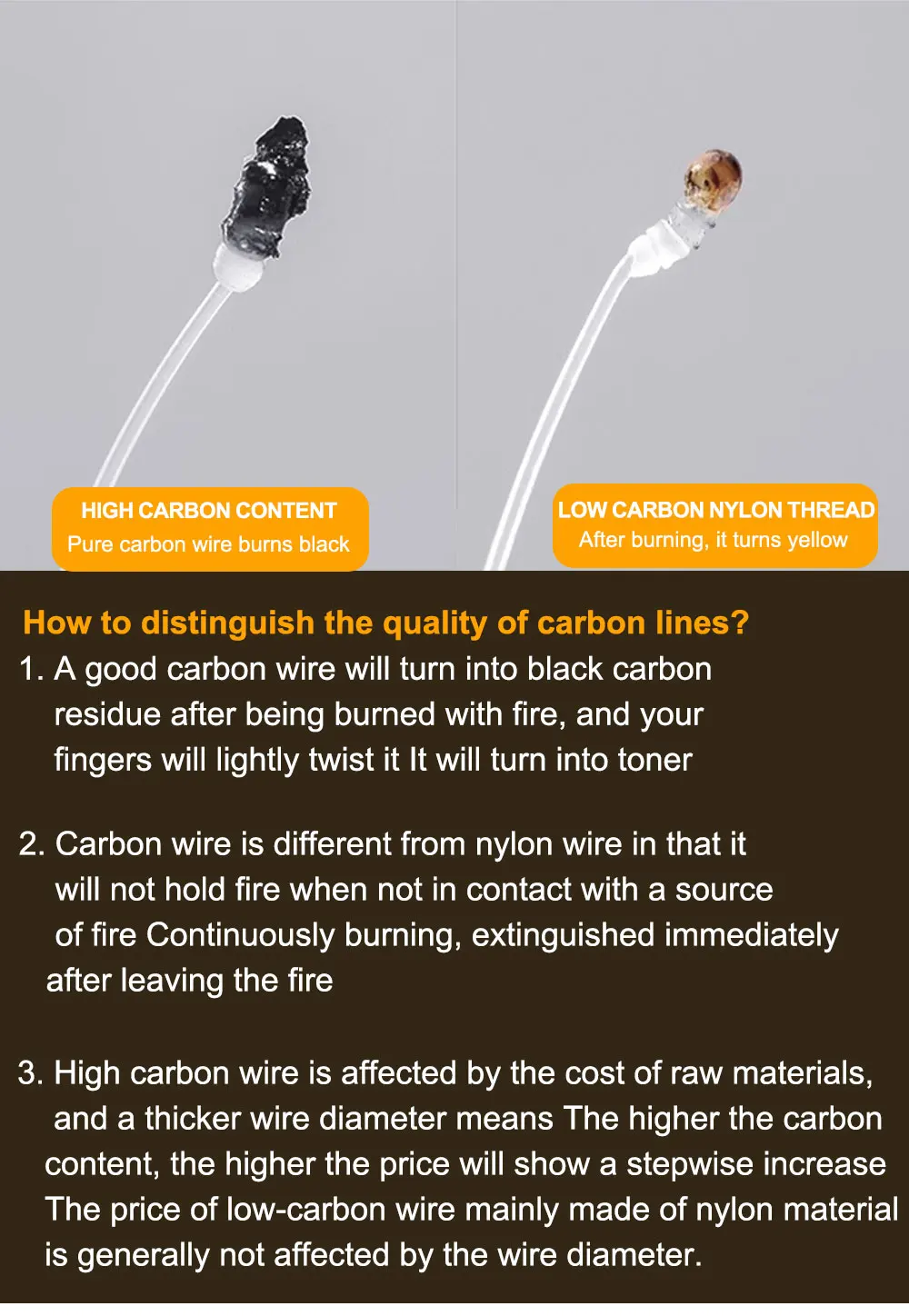FTK 50M 100% Carbon Faser Linie Japan 0,14 MM-0,60 MM Schnell Sinkende Fluorkohlenstoff Angelschnur Köder Führer 5,5 LB-62,7 LB – Detail 10
