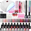 Professional Full Manicure Set 20 Colors Gel Nail Polish Set with UV LED Dryer Lamp Semi Permanent Gel Varnish Nail Art Tool Kit 1
