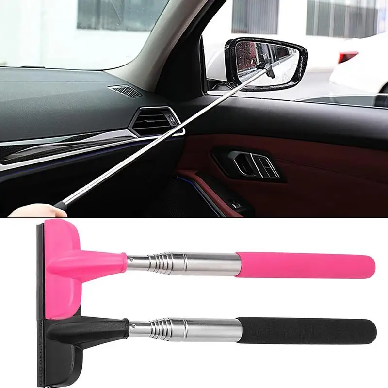 

Retractable Rear View Mirror Wiper Extendable Squeegee Rainy Cleaning Supplies Snow Brush And Ice Scraper Car Accessories