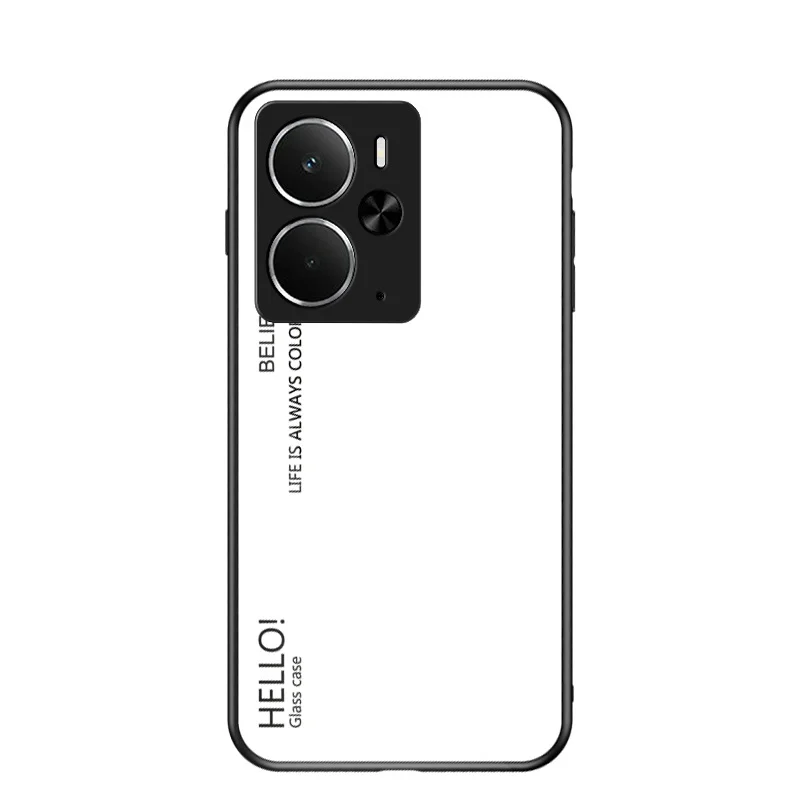 Gradient Tempered Glass Phone Case with Silicone Bumper
