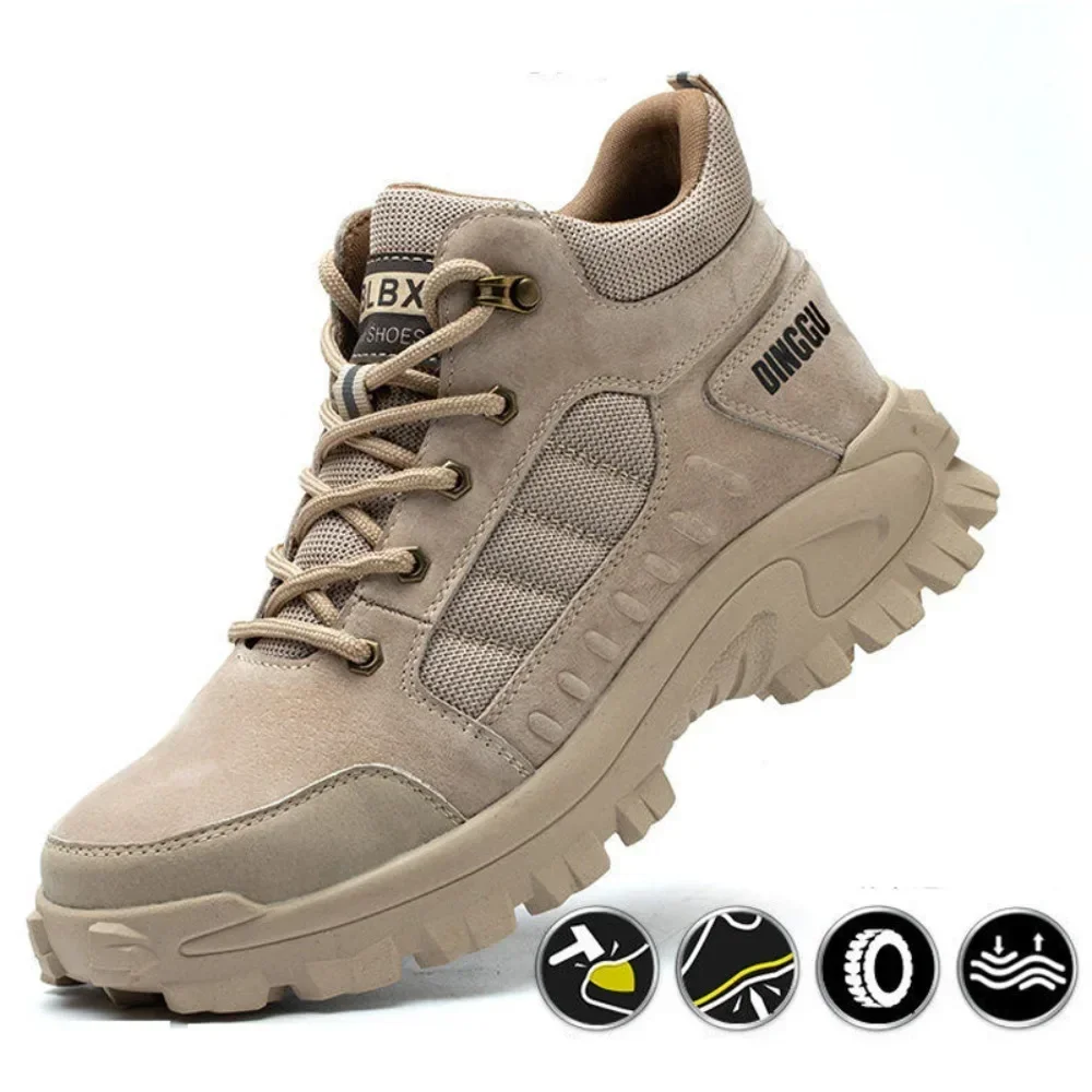 

Work Boots Winter Shoes Work Safety Men Anti-smash Anti-puncture Outdoor Military Boots Desert Tactical Boots Protective