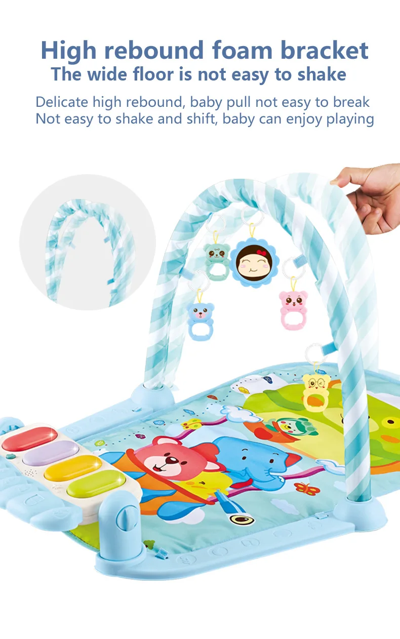 Baby Gym Puzzle Mat Educational Rack Baby Toys Music Play Mat with Piano