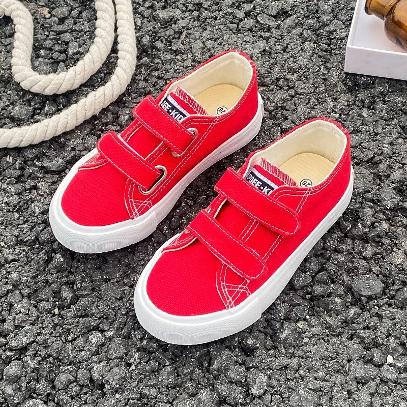 Boy Girl Canvas Shoes Candy Color Kids New Spring Autumn Baby Kid Casual Sports Shoes Student Flat Heel Children Sneakers H07172