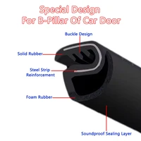 Car Door Seal Strip Rubber B Pillar Anti-Noise Dustproof For Toyota RAV4 Camry Corolla Harrier Venza Cross Frontlander CHR IZOA 2