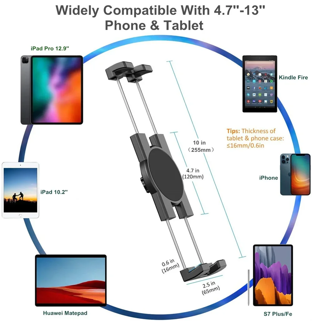 Handlebar Tablet Clamp Mount for 4.7 to 13 inch Motorcycle Bicycle Scooter Clip Phone Holder for iPad 12.9 S8 S7 Fe Plus Stand tablet stand,tablet holder,mobile phone holder,ipad laptop holder