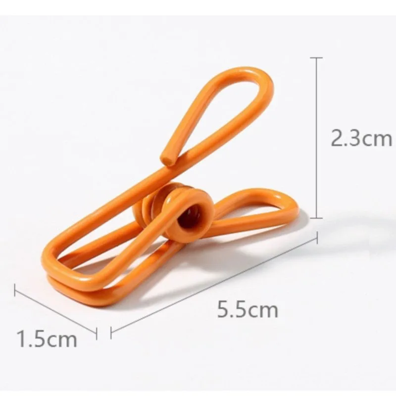 10-100Pcs Chip Clips Utility PVC-Coated Steel Clip High Elasticity Metal Clips Clothes Clamp for Food Package Clips 6