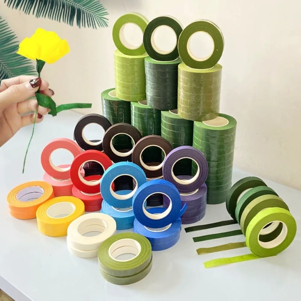 새로운 DIY 꽃무늬 종이 테이프 다용도 공예 꽃다발 줄기 테이프 꽃 공예 자체 접착식 플로리컬 테이프