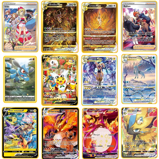 Pokemon Iron Metal Card Letters Golden Pikachu Eevee Charizard