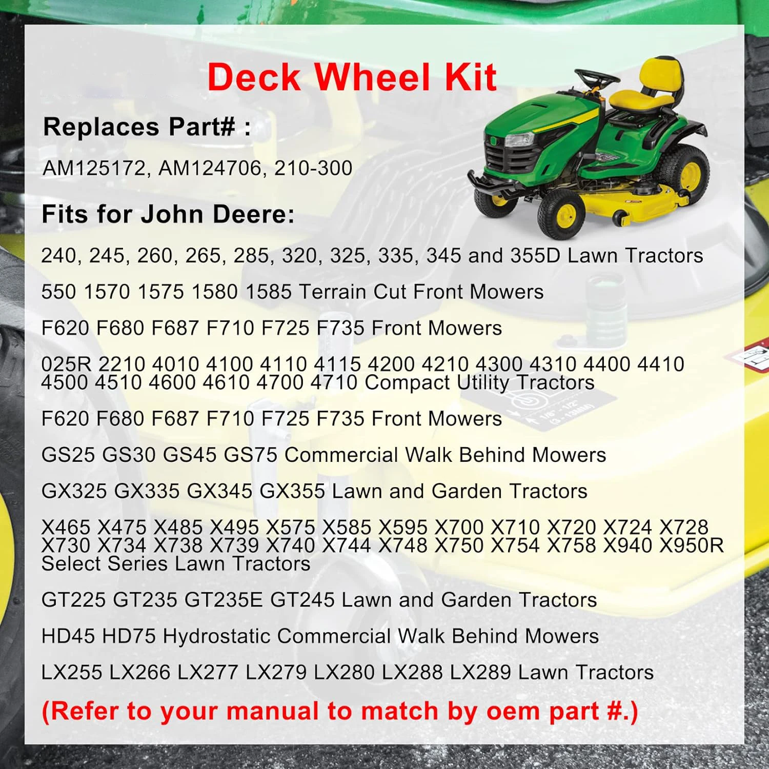 Brazo Para Rueda De Cubierta (Gauge Wheel Arm) - Compatible Con John Deere X700 A X748 (48", 54", 62")