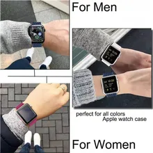 

Soft Silicone for Apple Watch Series 7 6 5 4 3 2 1 SE Rubber Watchband Strap for iWatch 40MM 41MM 44MM 45MM 38MM 42MM