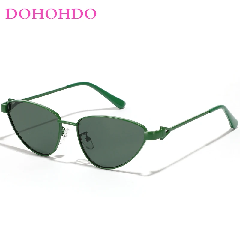 

DOHOHDO 2024 New Fashion Metal Cat Eye Sunglasses For Men Women Luxury Brand Designer Sun Glasses Female Small Frame Sunglass