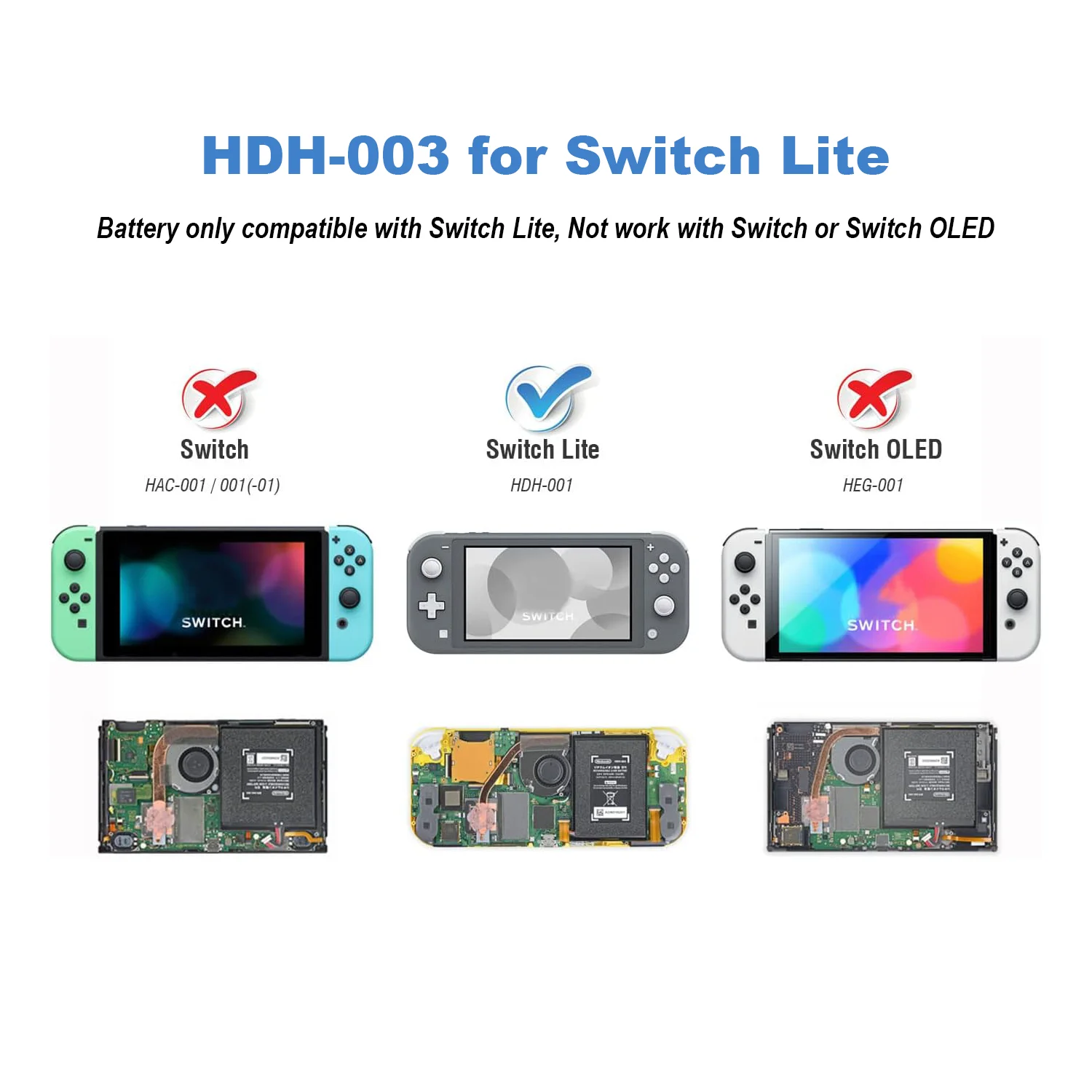 2-Pack 3570mAh HDH-003 HDH003 HDH 003 Battery for Nintendo Switch Lite HDH-001  HDH-002 - AliExpress
