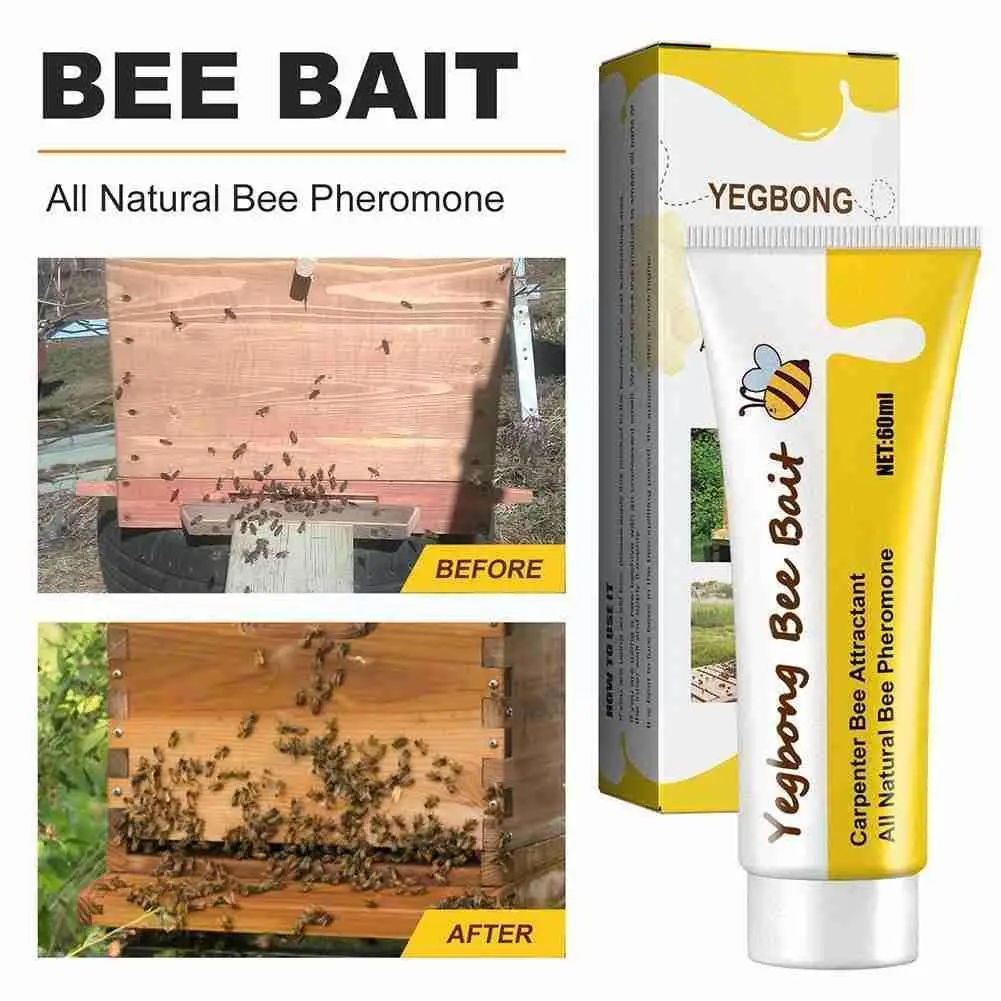 

60ml Bee Bait Bee Swarm Commander Lure Bait Bee Cage Beekeeping Tools Swarm Bee Lure Kit Trap Bait Attractant Beekeeper F2l4