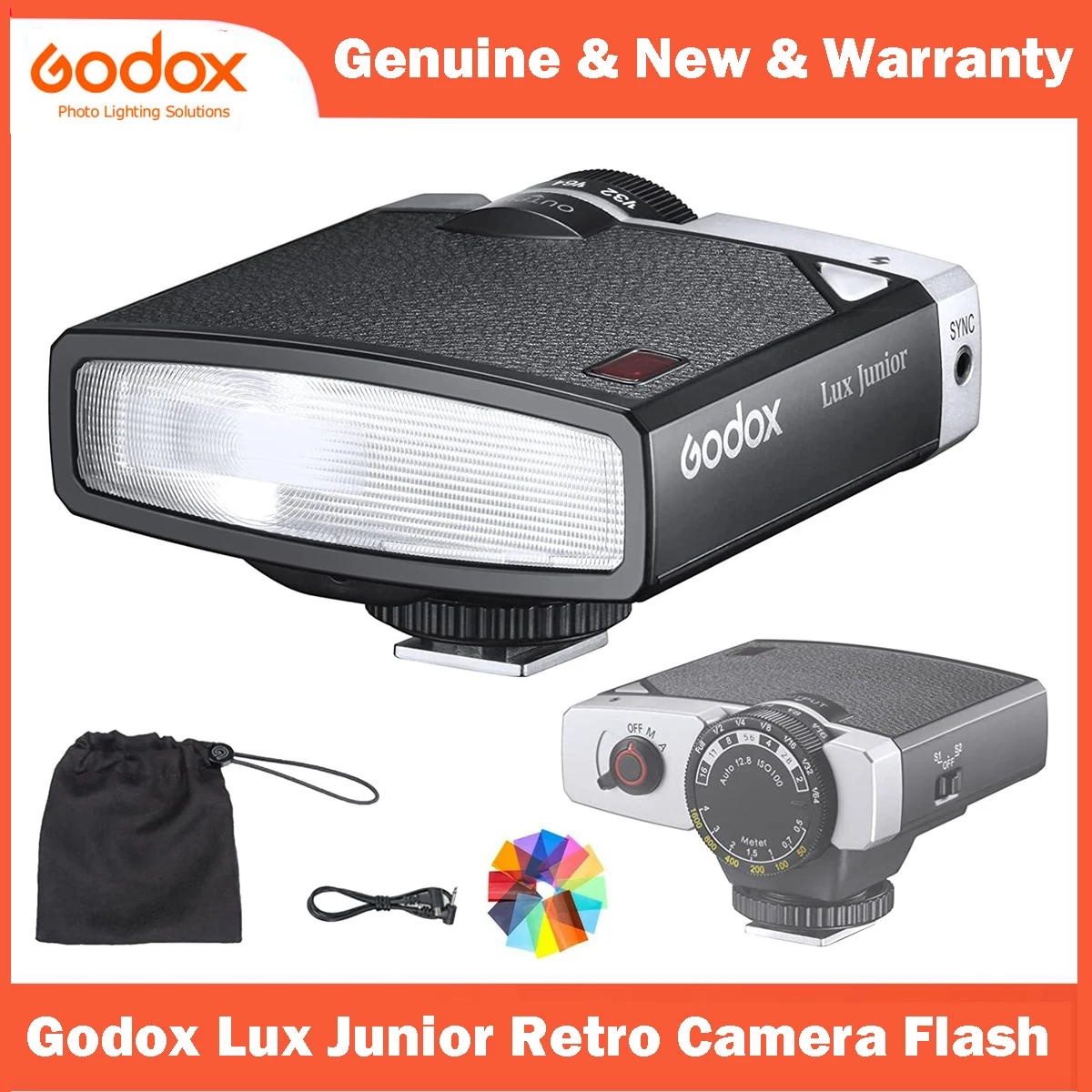 

Godox Lux Junior Retro Camera Flash Speedlite GN12 6000K ± 200K 7 уровней на камере Flash для Sony Nikon Olympus Fujif