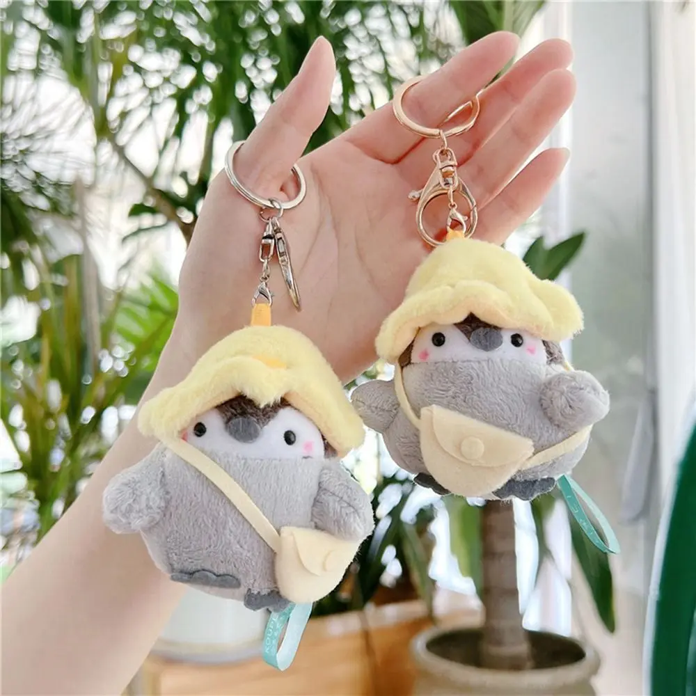 Creative Cartoon Penguin Keychain Plush Doll Key Ring PP Cotton School Bag Keychain Tourist Hat Decoration Key Pendant