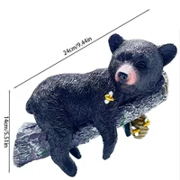 Black bear cub, home decoration, garden branch animal decoration, resin craft ornament, outdoor garden tree trunk black bear. 5
