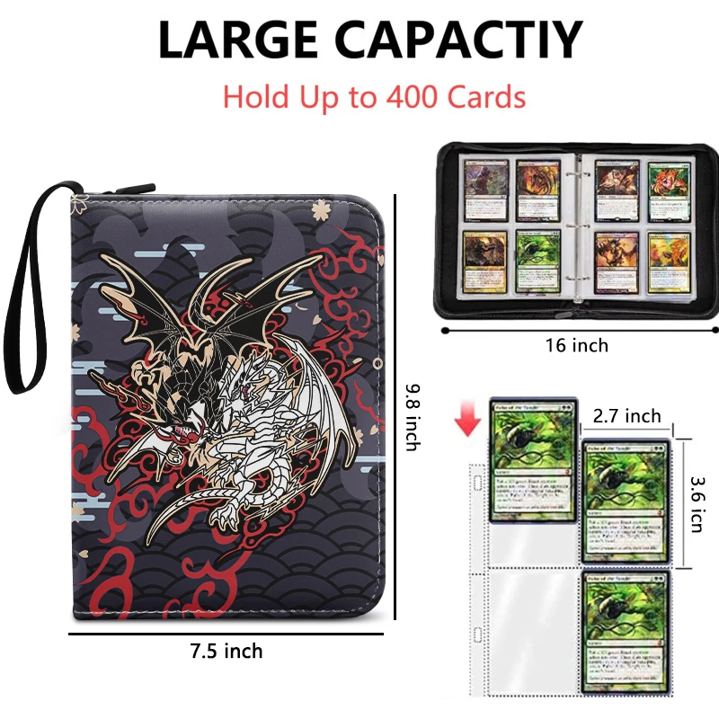 Yu-Gi-Oh Blue-Eyes White Dragon 4-Pocket Trading Card Binder Album